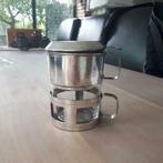 Set filterkoffiekopjes in zilverkleurig metaal, Huis en Inrichting, Ophalen of Verzenden