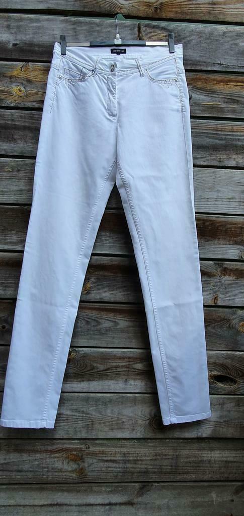 witte 5-pocket broek met goudstiksel CAROLINE BISS maat 36, Wit, Ophalen of Verzenden, Zo goed als nieuw, Maat 36 (S)