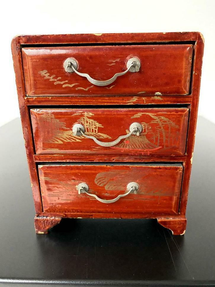 Vintage Aziatisch Juwelenkist jaren 50 - 60, Antiek en Kunst, Curiosa en Brocante, Ophalen of Verzenden