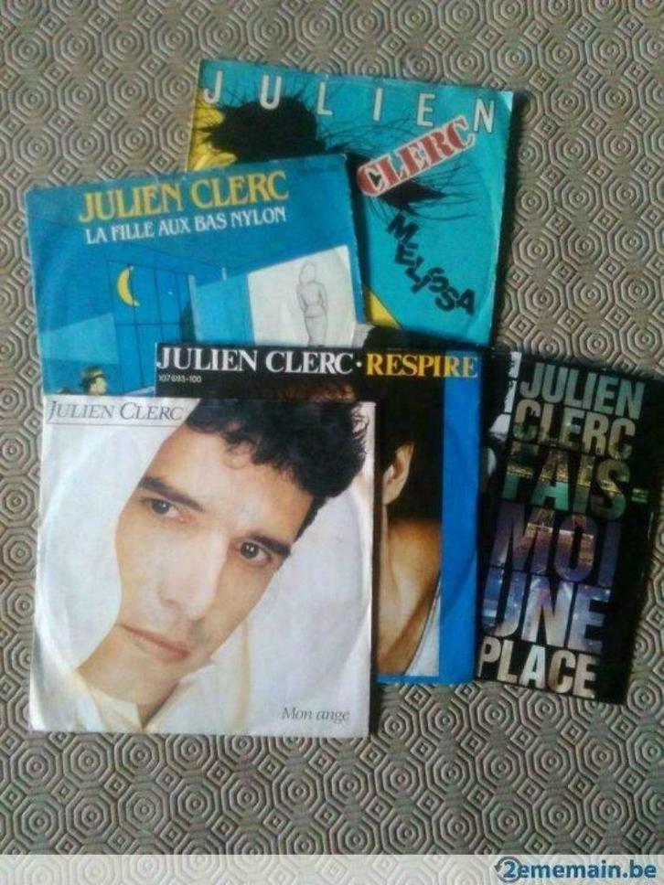 Julien Clerc, cinq 45 tours, CD & DVD, Vinyles Singles, Single, Enlèvement ou Envoi