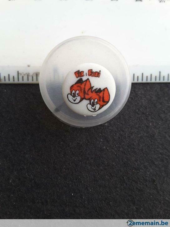 15 mm witte fancy knoop met Fix en Foxi patroon schacht B152, Hobby en Vrije tijd, Naaien en Fournituren, Nieuw, Ophalen of Verzenden