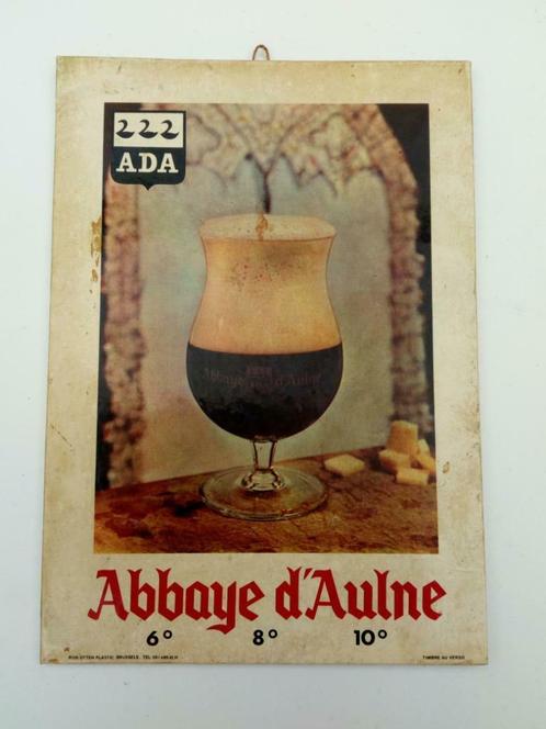 Kartonnen bordje Abbaye d' Aulne Gozée Thuin 1981, Collections, Marques & Objets publicitaires, Utilisé, Panneau publicitaire