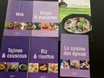 Lot de 6 livres de cuisine: wok tajines risottos épices..., Zo goed als nieuw