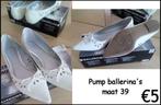Witte pumps ballerina's 39, Comme neuf, Ballerines, Envoi, Blanc