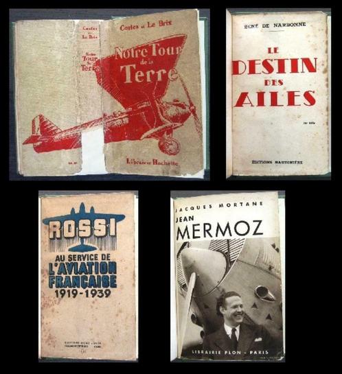 [Luchtvaart] 4 boeken c. 1928-50 o.a. Notre Tour de la Terre, Antiek en Kunst, Antiek | Boeken en Manuscripten, Ophalen of Verzenden