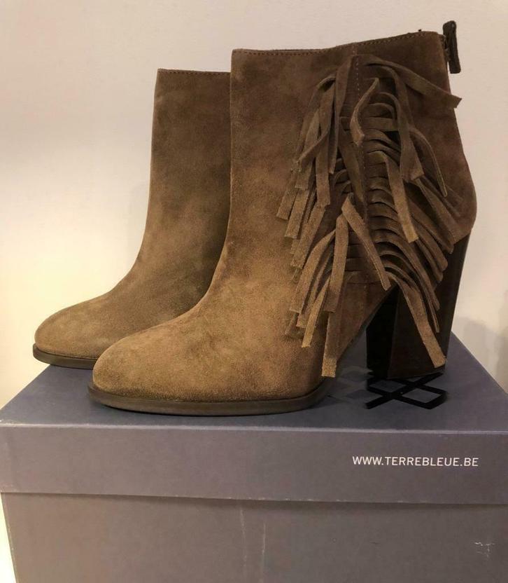 Terre Bleue daim, suede laarzen - 39 - nieuw, Kleding | Dames, Schoenen, Nieuw, Lage of Enkellaarzen, Bruin, Verzenden