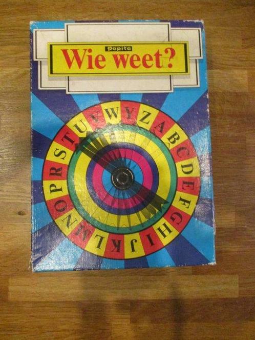Vintage Spelletje Wie Weet ???  van Papita, Hobby & Loisirs créatifs, Jeux de société | Autre, Utilisé, Enlèvement ou Envoi