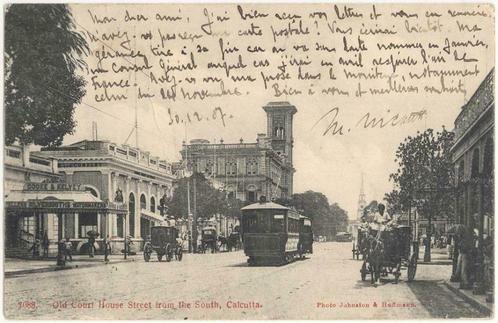 India / Calcutta Old Court House Street from the South 1907, Verzamelen, Postkaarten | Buitenland, Ongelopen, Buiten Europa, Voor 1920
