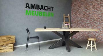 Eikenhouten Tafel Eettafels Eiken BOOMSTAMTAFEL eikenhout !! beschikbaar voor biedingen