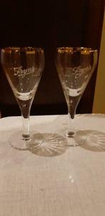 6 verres coupe vintage Frijns avec bord plaqué or, Collections, Verres & Petits Verres, Verres et Verres à shot, Comme neuf, Enlèvement ou Envoi