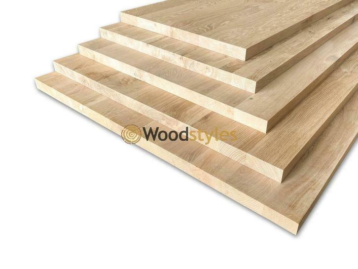 Eiken panelen | Massief | 40 mm | SNELLE LEVERING, Doe-het-zelf en Bouw, Platen en Panelen, Nieuw, Hout, 20 tot 50 mm, Verzenden