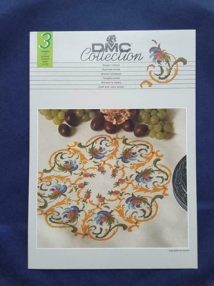 DMC Leaflet Countryside Collection - Rustiek tafelkleed, Hobby en Vrije tijd, Borduren en Borduurmachines, Nieuw, Patroon, Handborduren