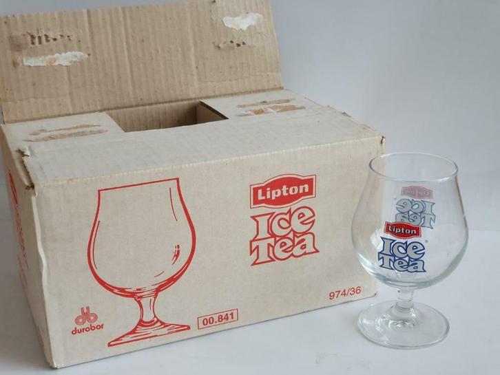 Lipton Ice Tea, glas op voet, 6 stuks, nieuw, 25 cl, Verzamelen, Merken en Reclamevoorwerpen, Nieuw, Gebruiksvoorwerp, Ophalen of Verzenden