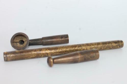Oude bronzen pijp om te identificeren, Antiek en Kunst, Kunst | Niet-Westerse kunst, Ophalen of Verzenden