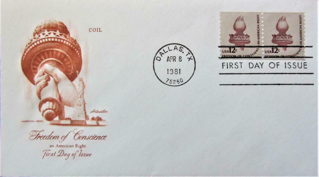 FDC - U.S.A.-KUNST- DE TOORTS V.H.VRIJHEIDSBEELD, Ophalen of Verzenden, Gestempeld, Overige thema's