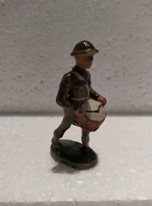 Vintage Papier Maché - Solido Belge - Soldaat Trommelaar (B), Verzamelen, Poppetjes en Figuurtjes, Gebruikt, Ophalen of Verzenden
