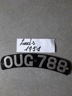 Nummerplaat uit 1951 moto  ( Leeds   Groot Brittannië ) ., Ophalen of Verzenden