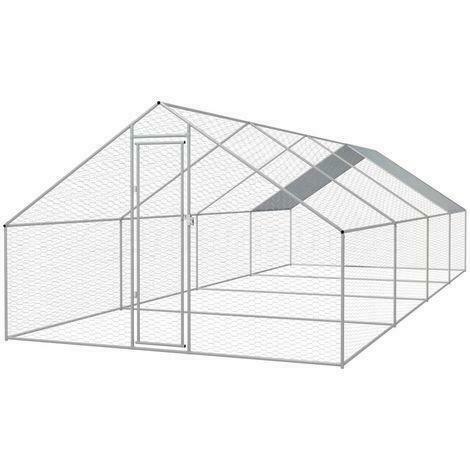 Poulailler 8x3x2m enclos 24m² parc chatiere voliere XXL, Dieren en Toebehoren, Pluimvee | Toebehoren, Nieuw, Verzenden