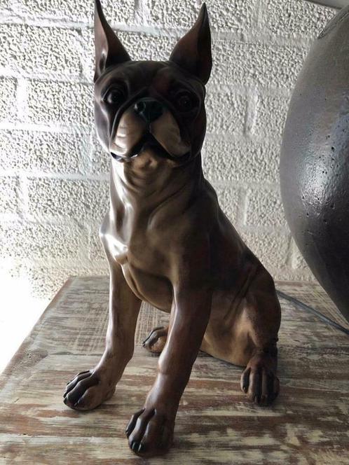 Franse bulldog model-craftwood-bruin zittend-hond-dog, Huis en Inrichting, Woonaccessoires | Overige, Nieuw, Ophalen of Verzenden