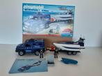 Playmobil 5187: politieterreinwagen met speedboot, Kinderen en Baby's, Speelgoed | Playmobil, Gebruikt, Ophalen of Verzenden