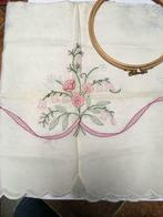 Theenap schaduwborduren met borduur ring, Hobby en Vrije tijd, Ophalen of Verzenden, Zo goed als nieuw, Handborduren, Borduurpakket