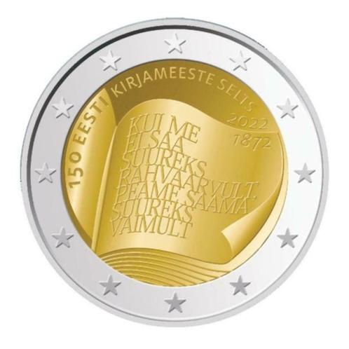 2 euros Estonie 2022 - Société de littérature estonienne (UN, Timbres & Monnaies, Monnaies | Europe | Monnaies euro, Monnaie en vrac