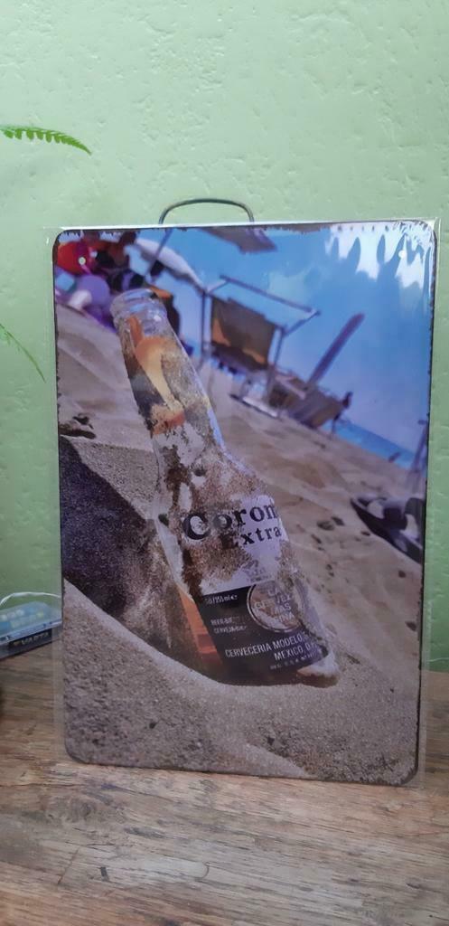 Enseigne publicitaire en métal pour la marque de bière Coron, Collections, Marques & Objets publicitaires, Enlèvement ou Envoi