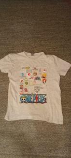 Grijze T-shirt met logo's | Maat: M, Ophalen of Verzenden, Zo goed als nieuw, Maat 48/50 (M), Grijs