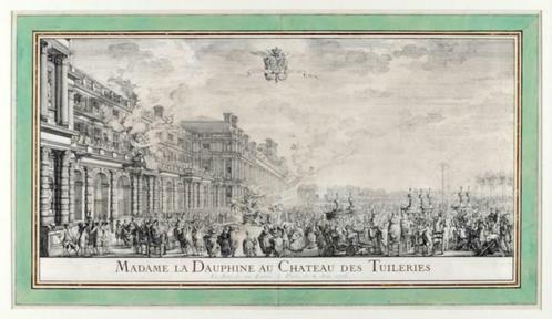 Dessin de la première visite de Marie-Antoinette à Paris 17, Antiquités & Art, Art | Dessins & Photographie, Enlèvement ou Envoi