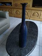Grote fles vaas schaduw blauw - H 60 cm - D 11 cm, Ophalen of Verzenden, Blauw