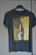 T-shirt H&M small gris motif New York / London, Vêtements | Hommes, T-shirts, Porté, Taille 46 (S) ou plus petite, Enlèvement ou Envoi