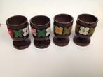 Eierdopjes ( vintage ) in hout met decoratielint. NIEUW !!!, Ophalen of Verzenden, Nieuw, Overige materialen