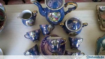 sierlijk blauw-goud kleurig koffieservies (15 delig)-sphinx beschikbaar voor biedingen