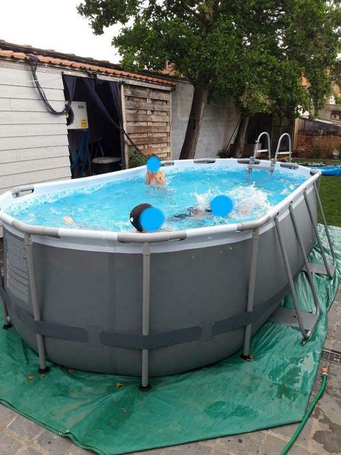 Zwembad BestwayPowerSteel 427x250x100 +zandfilter warmtepomp, Tuin en Terras, Zwembaden, Zo goed als nieuw, Opzetzwembad, 80 tot 120 cm
