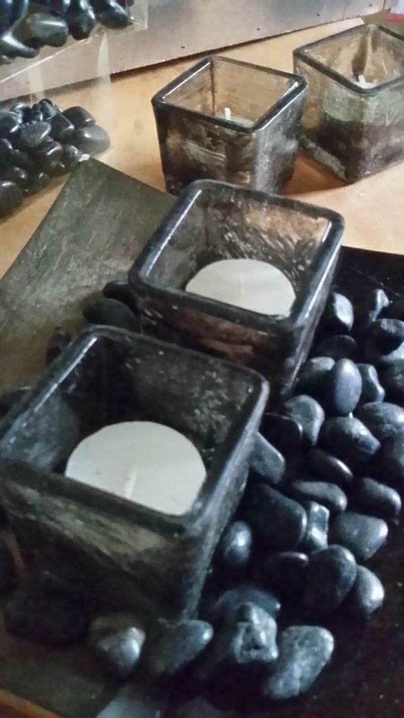 Kaarsen Plateau met accessoires kaarsen steentjes, Huis en Inrichting, Woonaccessoires | Kandelaars en Kaarsen, Nieuw, Kandelaar