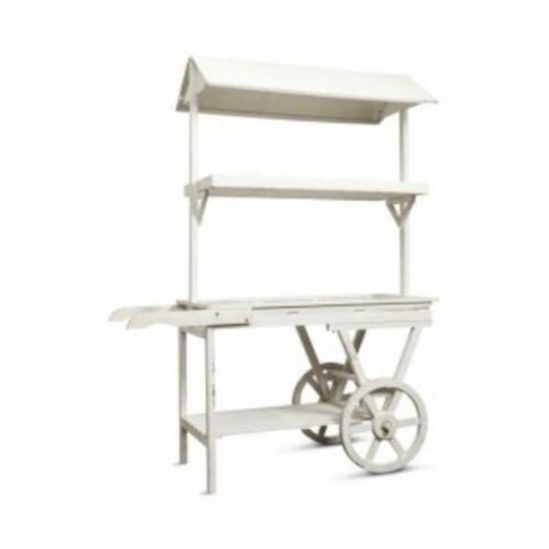 Location charette Candy Bar sur roulettes bois blanc, Hobby en Vrije tijd, Feestartikelen, Gebruikt, Versiering, Ophalen