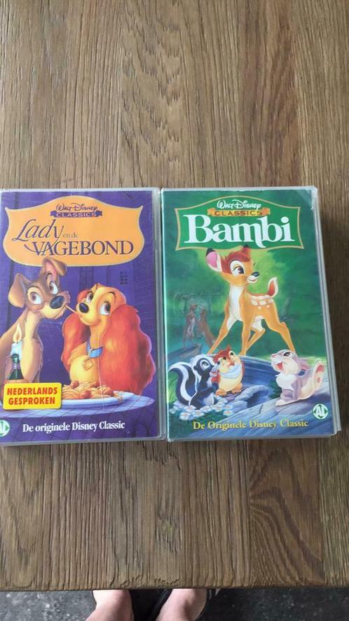 Lady  en Bambi (2 vhs)1€/stuk, Cd's en Dvd's, VHS | Kinderen en Jeugd, Kinderprogramma's en -films, Tekenfilm, Alle leeftijden