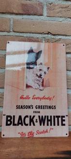 Metalen reclamebord Black & White Whisky, Verzamelen, Ophalen of Verzenden, Nieuw, Reclamebord