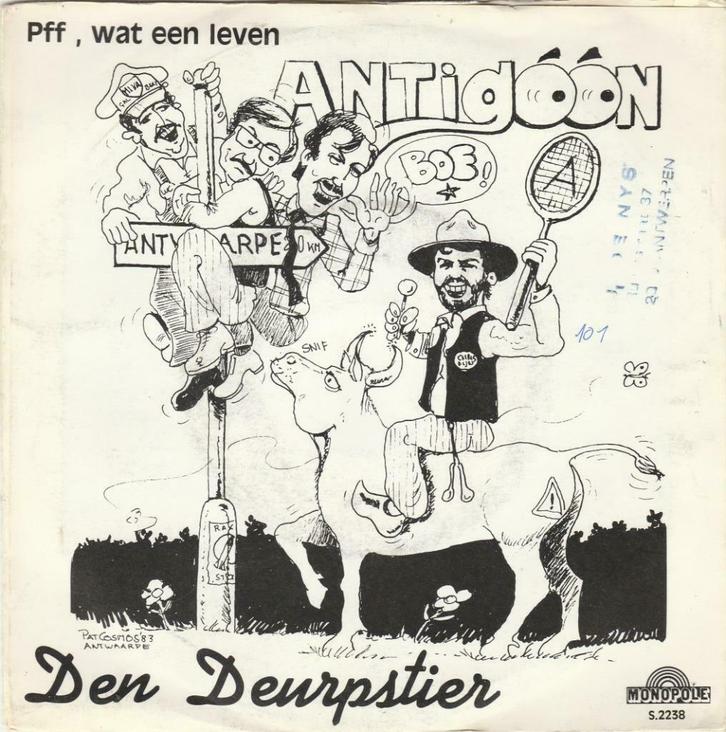45T: Antigoon: De deurpstier : Monopole, Cd's en Dvd's, Vinyl | Nederlandstalig, Overige formaten, Ophalen of Verzenden