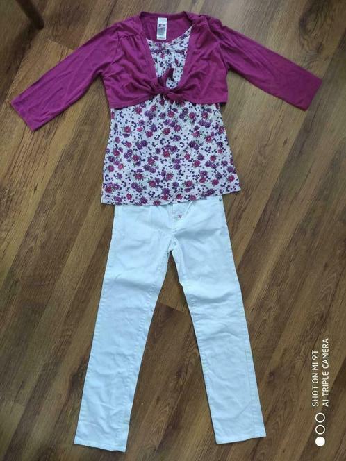 Longsleeve c en a en witte broek, maat 134/140, Enfants & Bébés, Vêtements enfant | Taille 134, Utilisé, Fille, Ensemble, Enlèvement ou Envoi