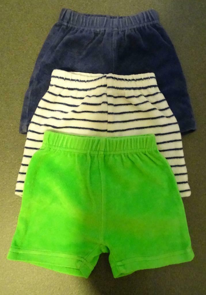 Zomerse sponsen shorten (3 stuks) maat 62/68, Kinderen en Baby's, Babykleding | Maat 62, Gebruikt, Jongetje of Meisje, Broekje