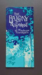 Menukaart Madame Tussaud 's Balcony Restaurant, Ophalen of Verzenden, Zo goed als nieuw