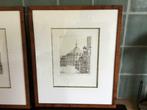 Ingekaderde ets André Wellens, Antiek en Kunst, Kunst | Etsen en Gravures, Ophalen