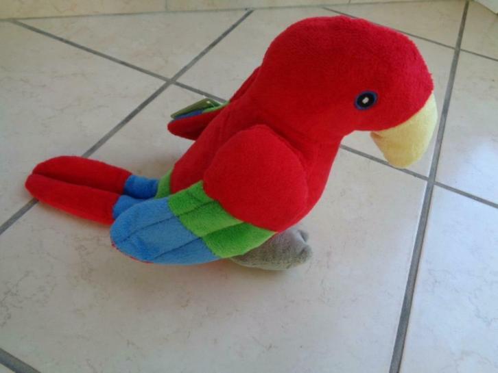 Doudou perroquet rouge. Marque: "Cruz"., Kinderen en Baby's, Speelgoed | Knuffels en Pluche, Nieuw, Overige typen, Ophalen of Verzenden