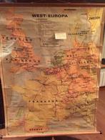 Retro schoolkaart - West-Europa - Kaart 104, Verzamelen, Ophalen of Verzenden, Huis en Inrichting