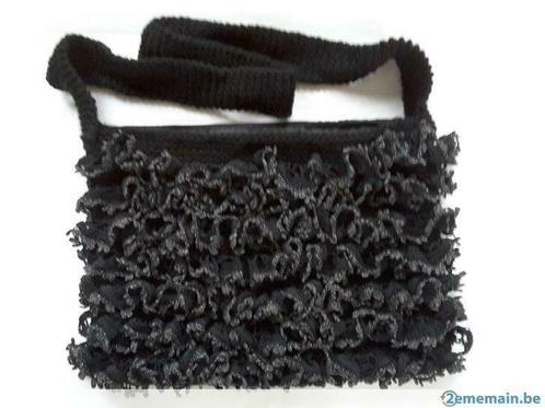 handgemaakte schoudertas van zwarte wol, Handtassen en Accessoires, Tassen | Damestassen, Nieuw, Overige kleuren, Ophalen of Verzenden