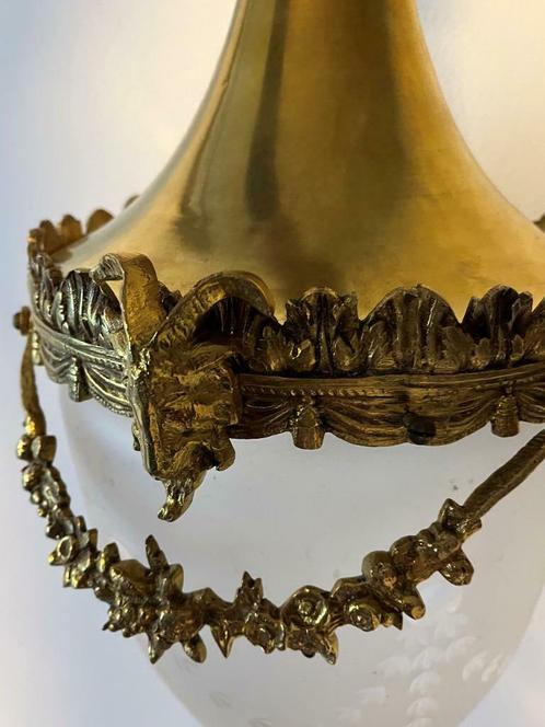 Mooie antieke bronzen luster hanglamp met dierenhoofden, Antiquités & Art, Antiquités | Éclairage, Enlèvement