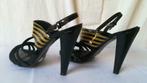 416B * KURT GEIGER mooie zwarte, volledig leren sandalen (40, Verzenden, Gedragen, Pumps