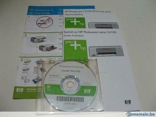 Guide + CD d'installation imprimante HP C4100 + bac photos, Informatique & Logiciels, Imprimantes, Utilisé, Imprimante, Enlèvement