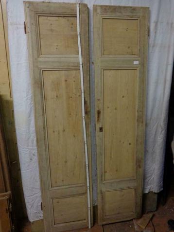 ANCIENNES portes de placard en sapin/noyer,époque fin 19ème, Moins de 25 cm, Utilisé, 150 à 200 cm, Enlèvement